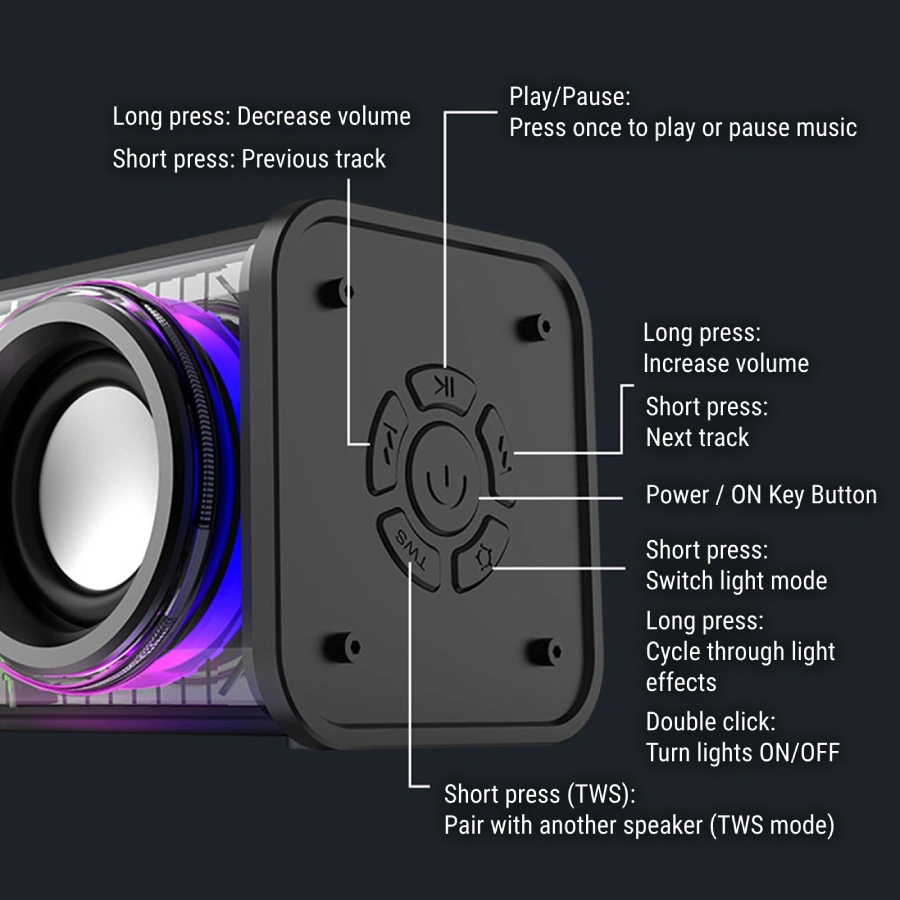 wispeaker speaker cyber rgb bluetooth settings