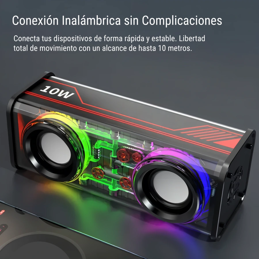 wispeaker altavoz cyber rgb bluetooth